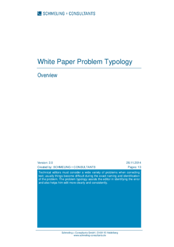 White Paper Problem Typology